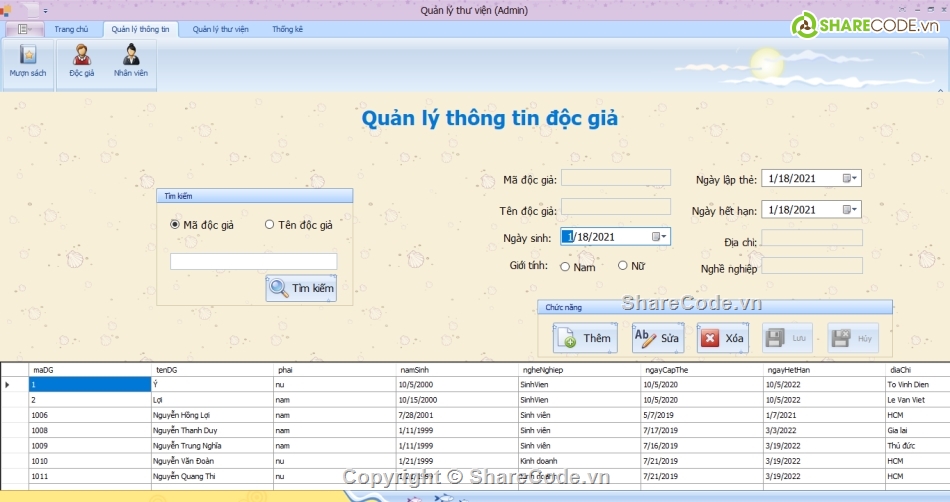 devexpress winform,quan ly thu vien c#,Quan ly thu vien winform,Do an quan ly thu vien c#,Demo do an quan ly thu vien